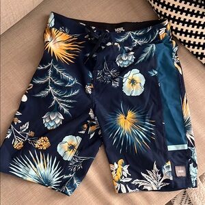Vans Boys Blue Floral Swim Shorts